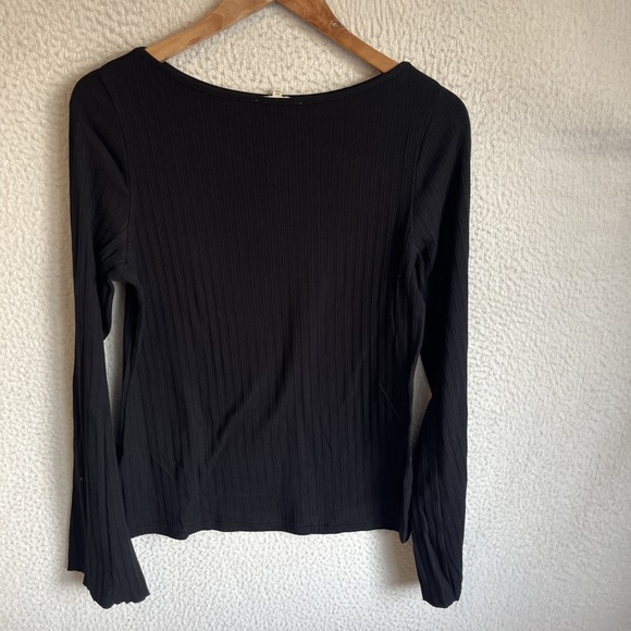 madewell Ribbed Long-Sleeve Boatneck‎ Top Womens XL Black - Picture 5 of 7